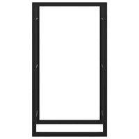 Portalegna Nero Opaco 50x28x94 cm Acciaio 350305