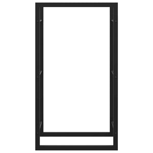 Portalegna Nero Opaco 50x28x94 cm Acciaio 350305