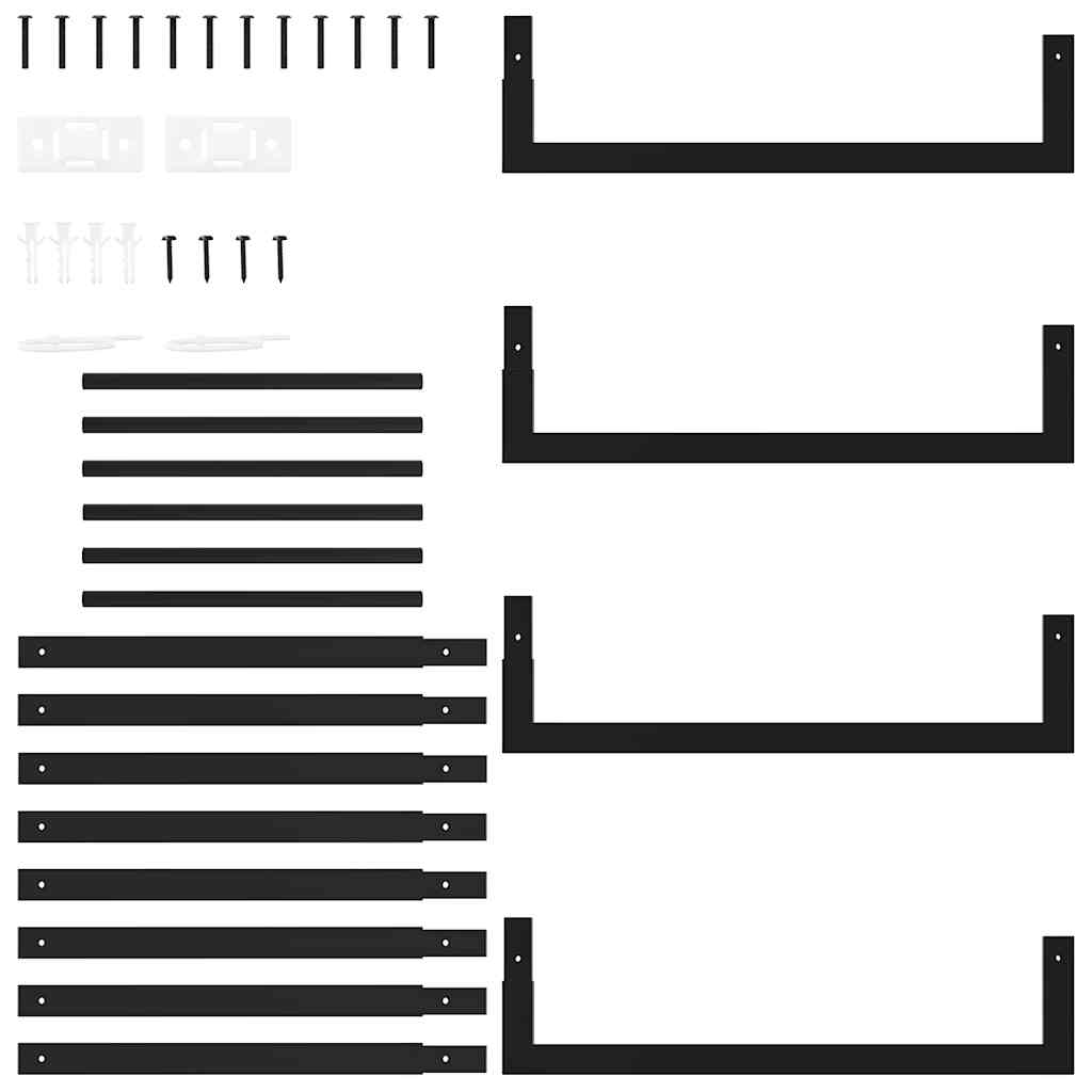 Portalegna Nero Opaco 50x28x94 cm Acciaio 350305