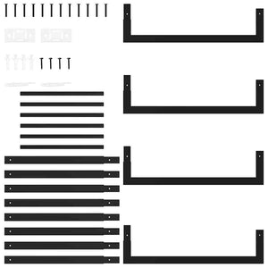 Portalegna Nero Opaco 50x28x94 cm Acciaio 350305