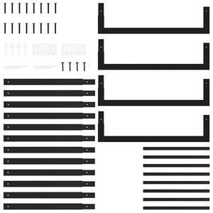 Portalegna Nero Opaco 50x28x132 cm in Acciaio 350306