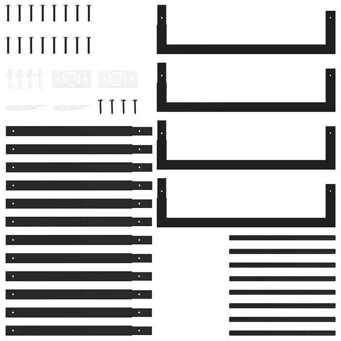 Portalegna Nero Opaco 50x28x132 cm in Acciaio 350306