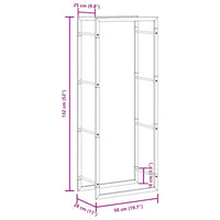 Portalegna Nero Opaco 50x28x132 cm in Acciaio 350306