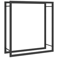 Portalegna-Scaffale per Legna Nero Opaco 80x28x86 cm in Acciaio