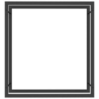 Portalegna Nero Opaco 80x28x86 cm in Acciaio 350307