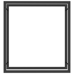 Portalegna-Scaffale per Legna Nero Opaco 80x28x86 cm in Acciaio