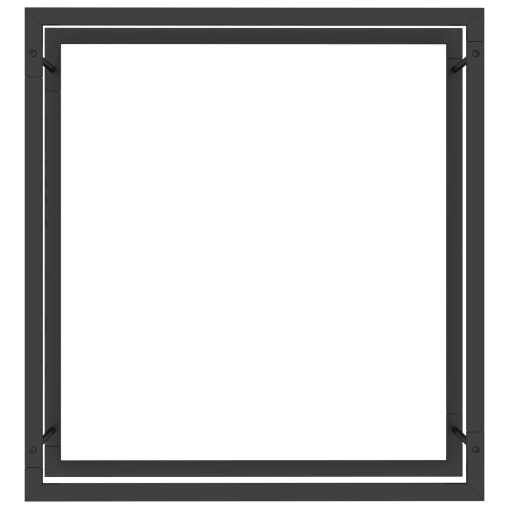 Portalegna opaco 80 x 28 x 86 cm acciaio nero 02_0043753