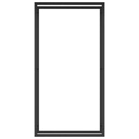 Portalegna-Scaffale per Legna Nero Opaco 80x28x154 cm Acciaio