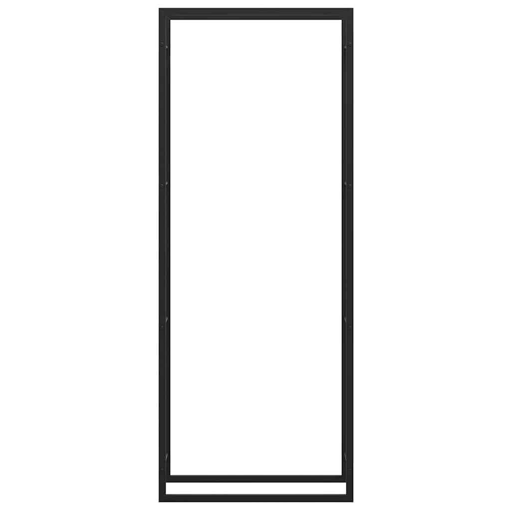 Portalegna Nero Opaco 80x28x222 cm Acciaio 350309