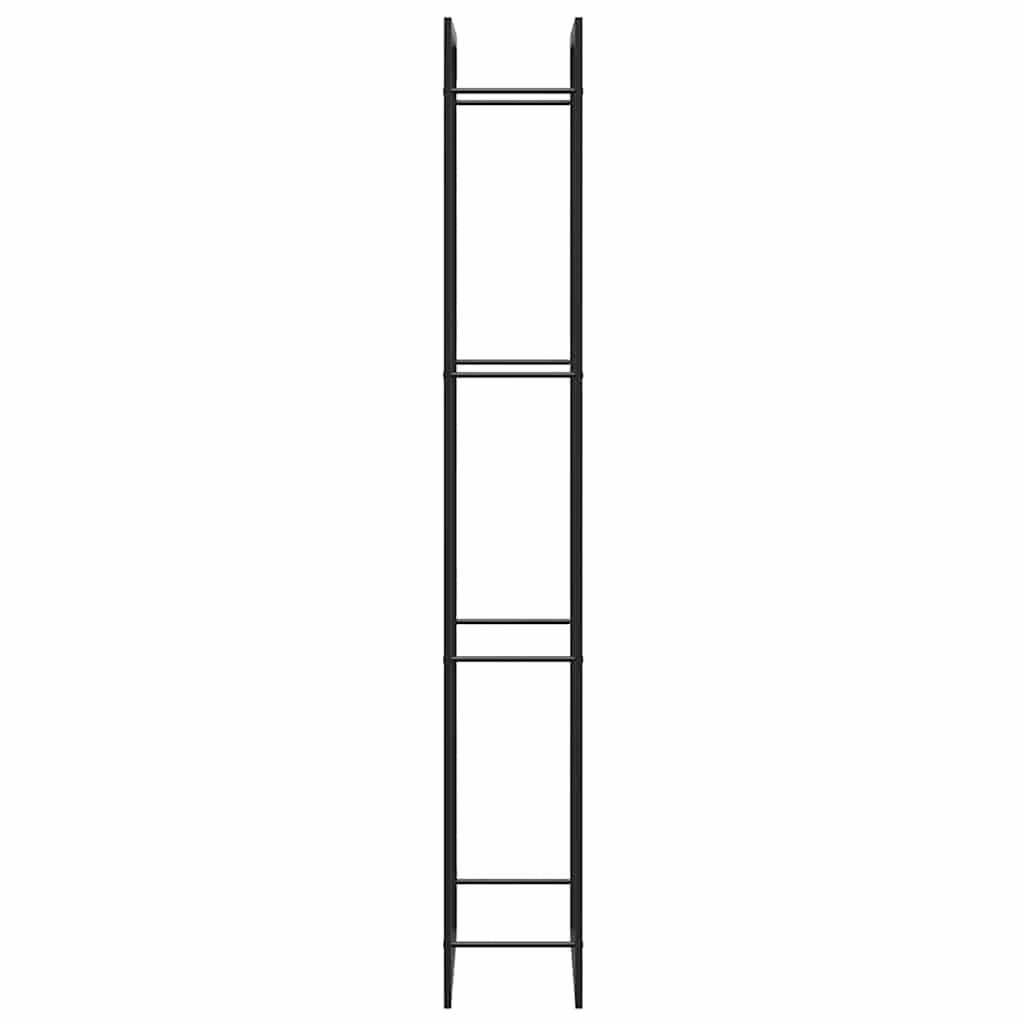 Portalegna Nero Opaco 80x28x222 cm Acciaio 350309