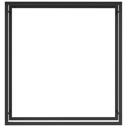 Portalegna opaco 110 x 28 x 116 cm acciaio nero 02_0043745