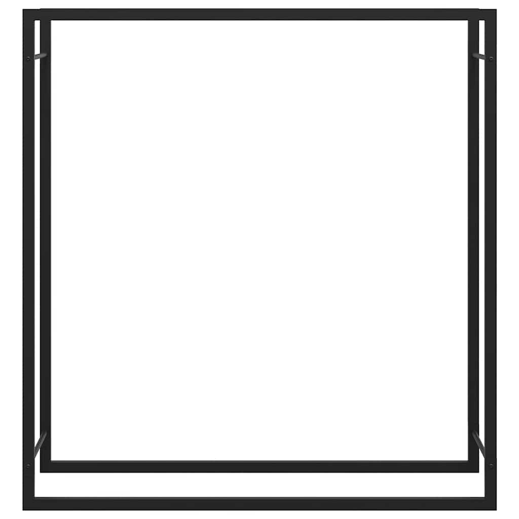 Portalegna Nero Opaco 110x28x116 cm in Acciaio 350310