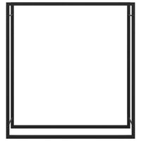 Portalegna Nero Opaco 110x28x116 cm in Acciaio 350310