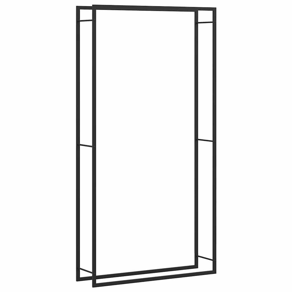 Portalegna Nero Opaco 110x28x214 cm in Acciaio 350311