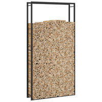 Portalegna-Scaffale per Legna Nero Opaco 110x28x214 cm in Acciaio