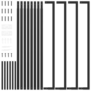 Portalegna Nero Opaco 110x28x214 cm in Acciaio 350311