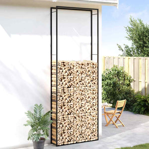 Portalegna Nero Opaco 110x28x312 cm in Acciaio 350312