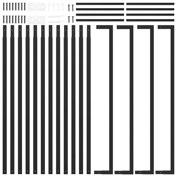 Portalegna Nero Opaco 110x28x312 cm in Acciaio 350312