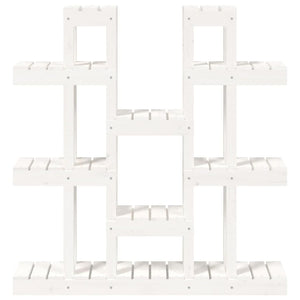 Supporto Piante Bianco 104,5x25x109,5 cm Legno Massello di Pino cod mxl 74437