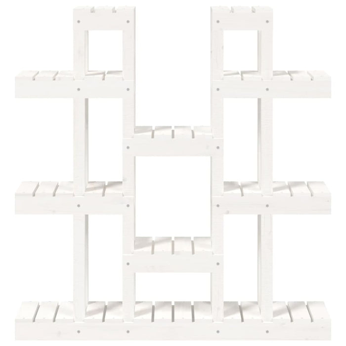 Supporto Piante Bianco 104,5x25x109,5 cm Legno Massello di Pino cod mxl 74437