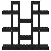 Supporto per Piante Nero 104,5x25x109,5 cm Legno Massello Pino 822096