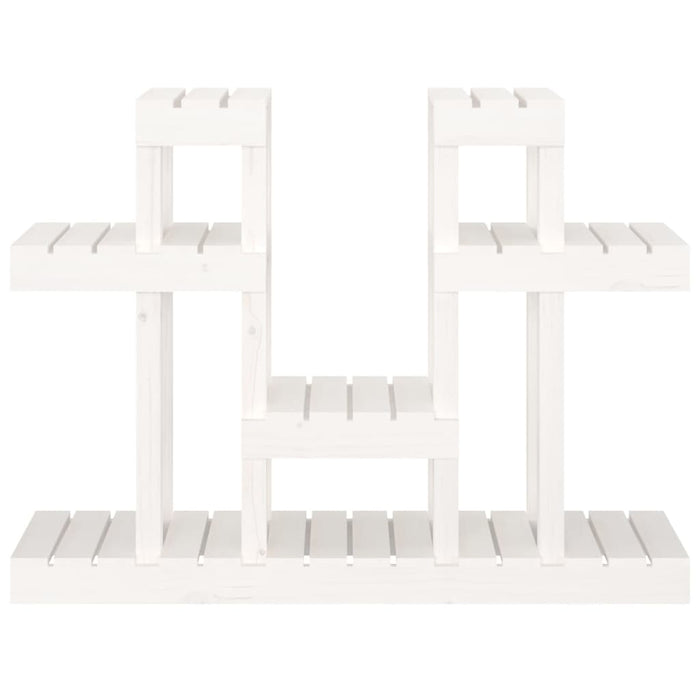 Supporto per Piante Bianco 104,5x25x77,5 cm in Massello di Pino 822098