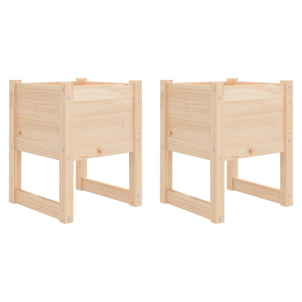 Fioriere 2 pz 40x40x52,5 cm in Legno Massello di Pino