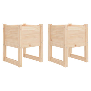 Fioriere 2 pz 40x40x52,5 cm in Legno Massello di Pino