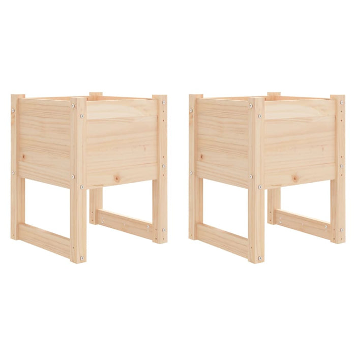 Fioriere 2 pz 40x40x52,5 cm in Legno Massello di Pino