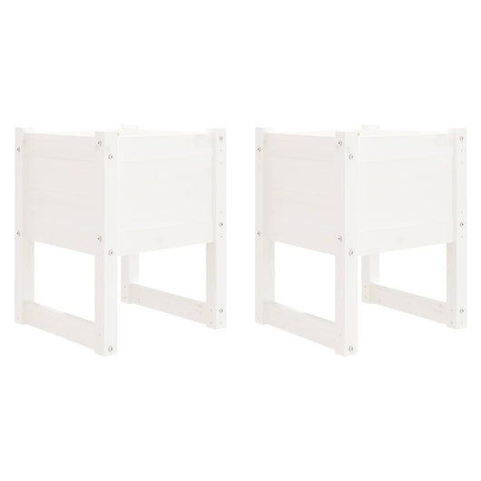 Fioriera rialzata per aiuole fioriere da giardino terrazze set da 2 40 x 40 x 525 cm in legno massello di pino bianco 02_0038961