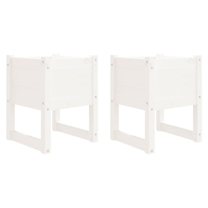 Fioriera rialzata per aiuole fioriere da giardino terrazze set da 2 40 x 40 x 525 cm in legno massello di pino bianco 02_0038961