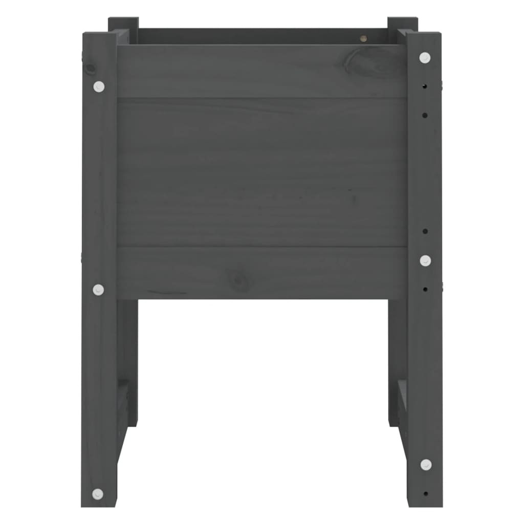 Fioriere 2 pz Grigio 40x40x52,5 cm in Legno Massello di Pino 822112