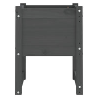 Fioriere 2 pz Grigio 40x40x52,5 cm in Legno Massello di Pino 822112