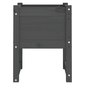 Fioriere 2 pz Grigio 40x40x52,5 cm in Legno Massello di Pino 822112