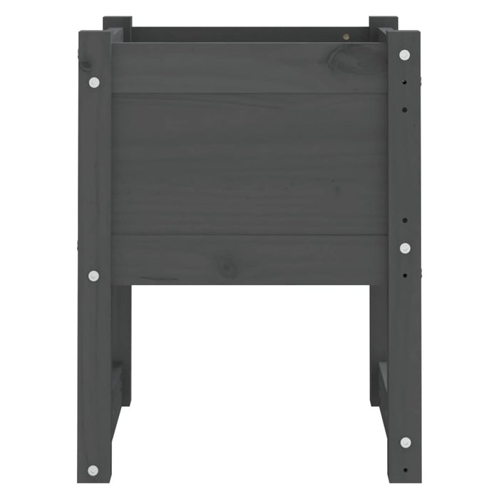 Fioriere 2 pz Grigio 40x40x52,5 cm in Legno Massello di Pino 822112