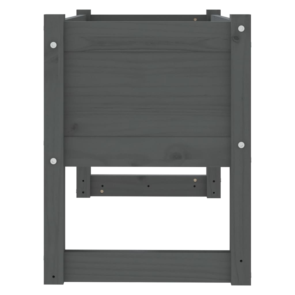 Fioriera Grigio 78x40x52 cm in Legno Massello di Pino 822119