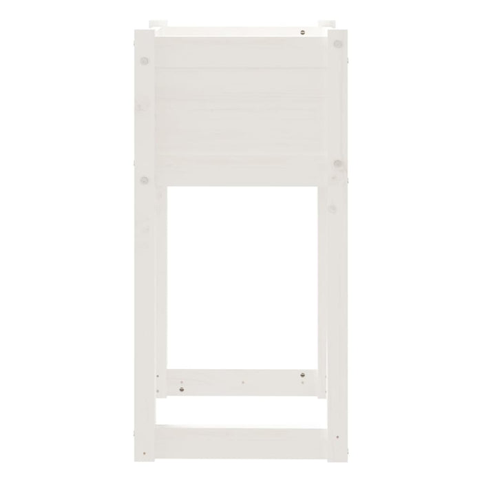 Fioriere 2 pz Bianche 40x40x81 cm in Legno Massello di Pino