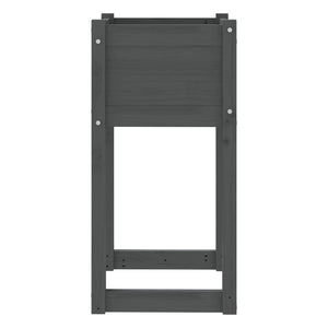 Fioriera Grigio 40x40x81 cm in Legno Massello di Pino