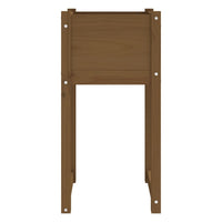 Fioriere 2 pz Marrone Ambra 40x40x81 cm Legno Massello di Pino