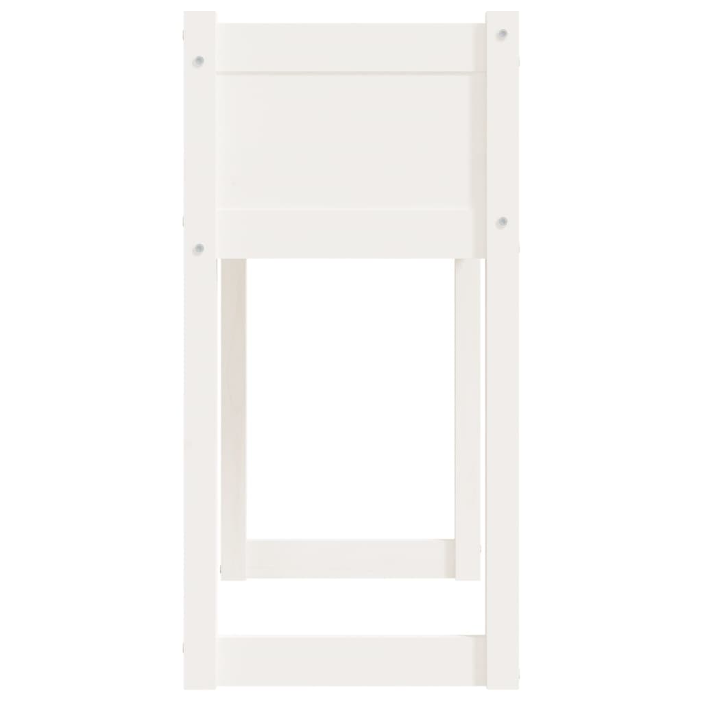 Fioriera Bianca 78x40x81 cm in Legno Massello di Pino 822133