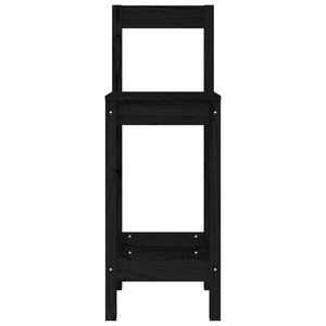 Sedie da Bar 2 pz Nere 40x41,5x112 cm Legno Massello di Pino 822146
