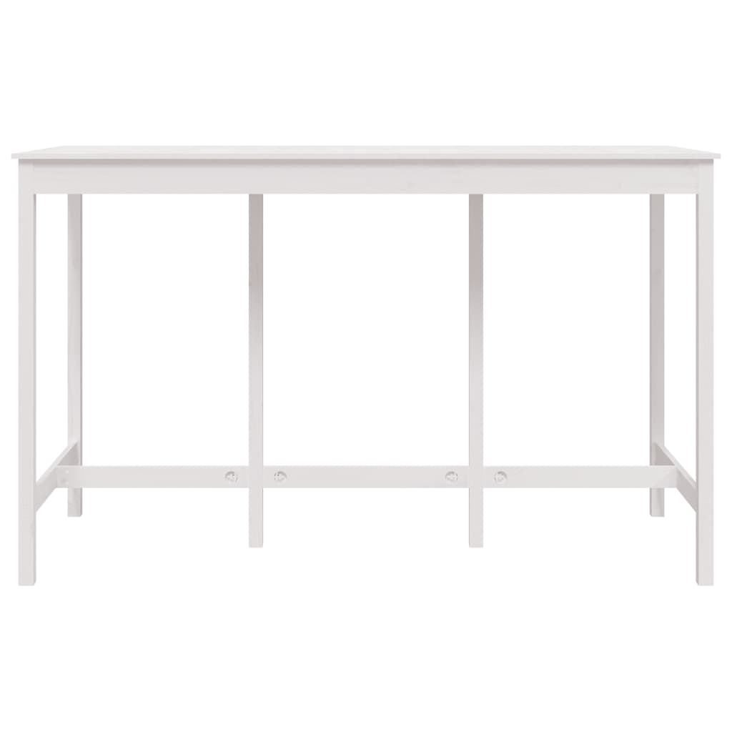 Tavolo da Bar Bianco 180x80x110 cm in Legno Massello di Pino cod mxl 7149