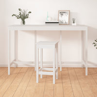 Tavolo da Bar Bianco 180x80x110 cm in Legno Massello di Pino cod mxl 7149