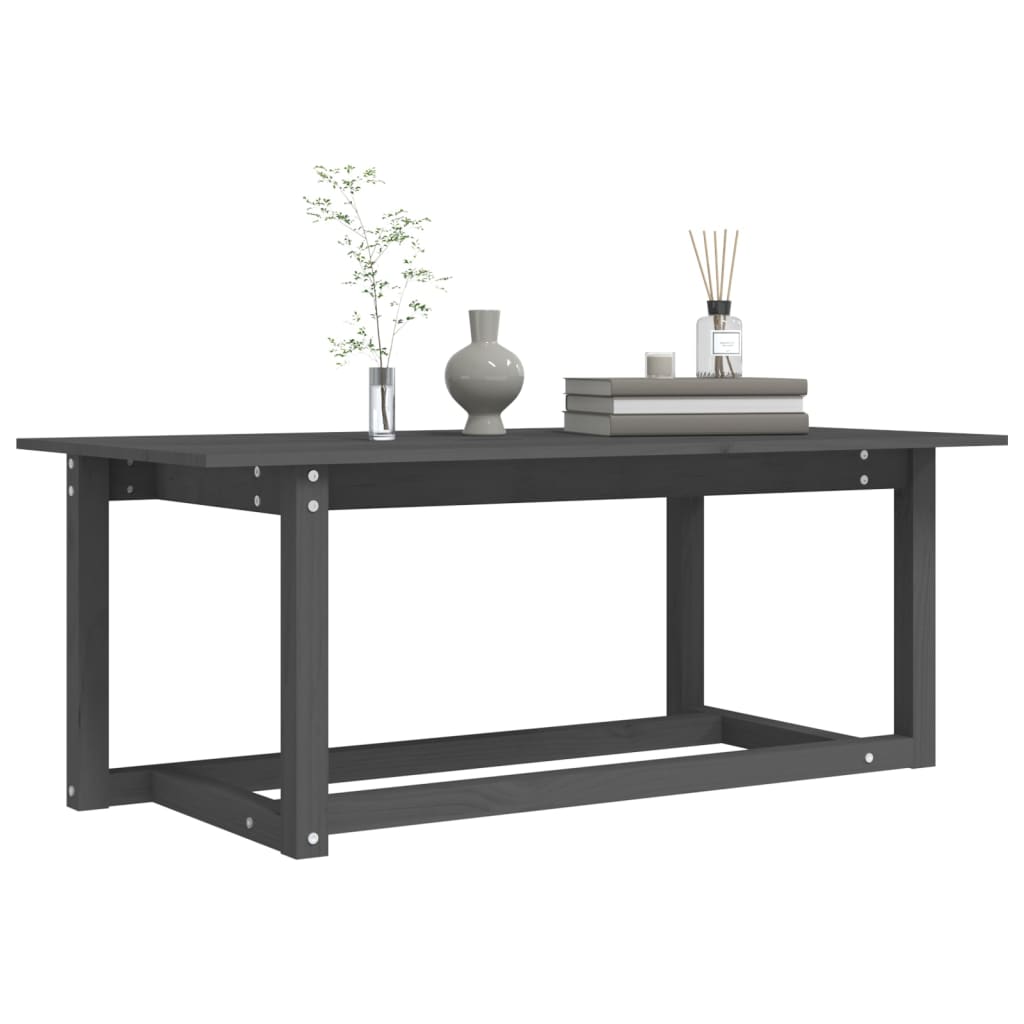 Tavolino da Salotto Grigio 110x55x45 cm Legno Massello di Pino 822169