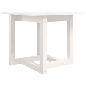 Tavolino da Salotto Bianco 50x50x45 cm Legno Massello di Pino 822173