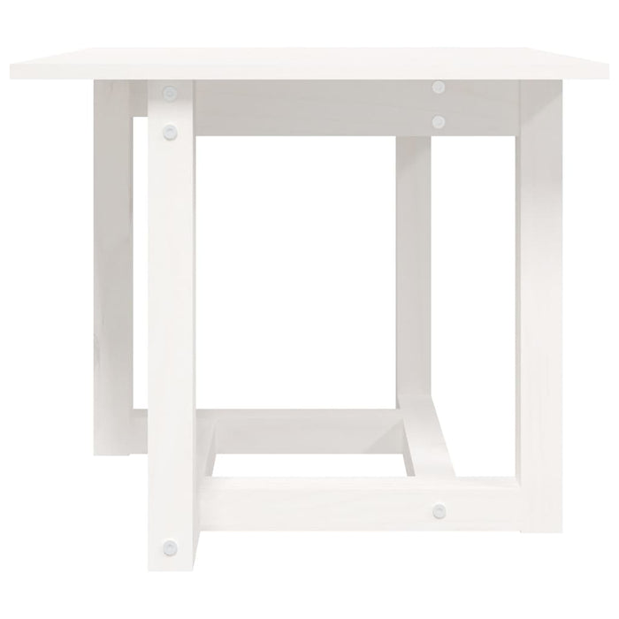 Tavolino da Salotto Bianco 50x50x45 cm Legno Massello di Pino 822173