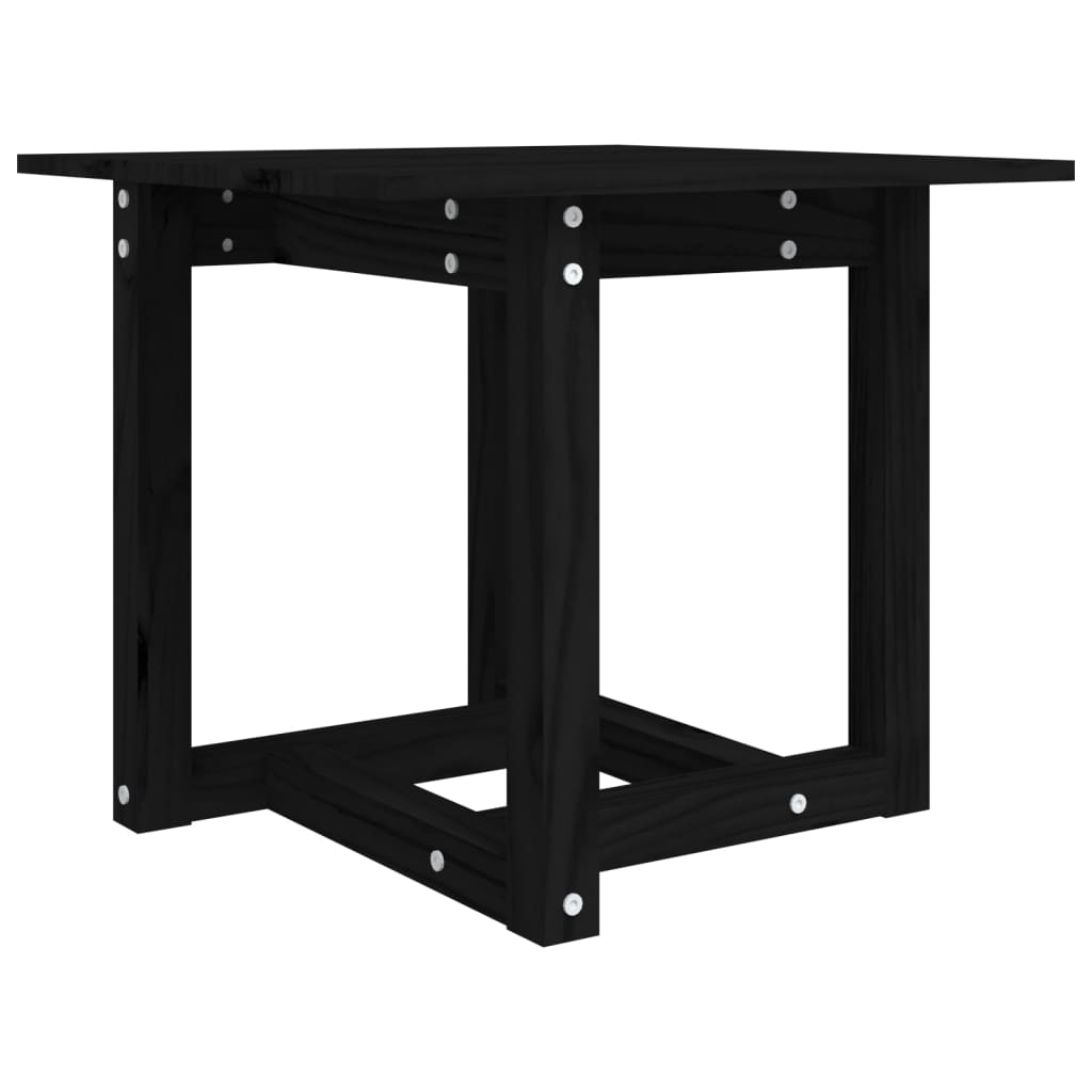 Tavolino da Salotto Nero 50x50x45 cm in Legno Massello di Pino cod mxl 25684