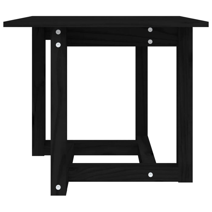 Tavolino da Salotto Nero 50x50x45 cm Legno Massello di Pino 822176