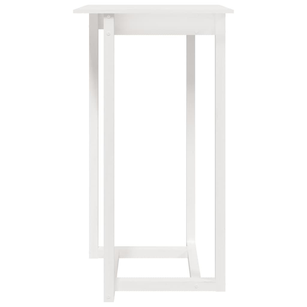 Tavolo da Bar Bianco 60x60x110 cm in Legno Massello di Pino 822178