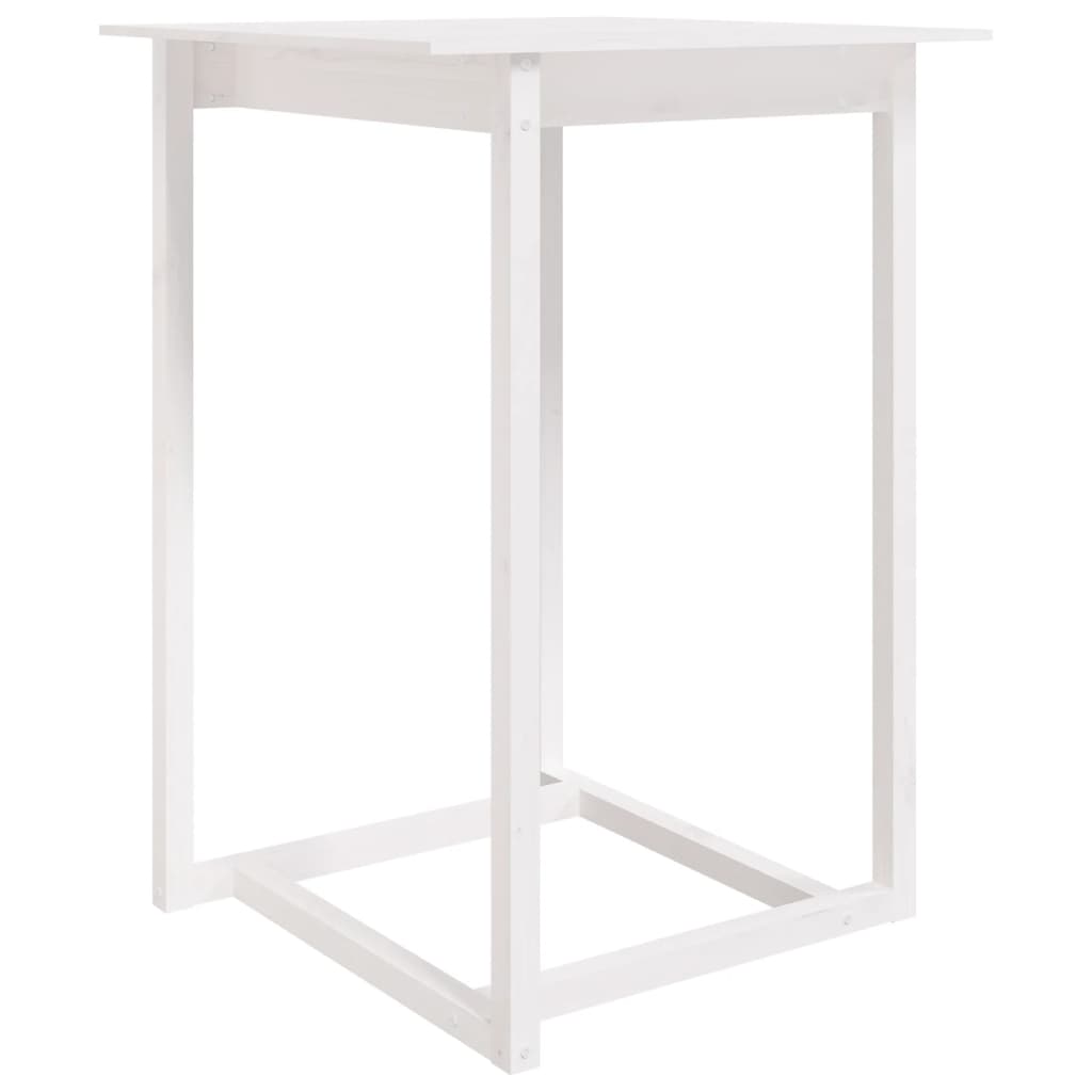 Tavolo da Bar Bianco 80x80x110 cm in Legno Massello di Pino 822183